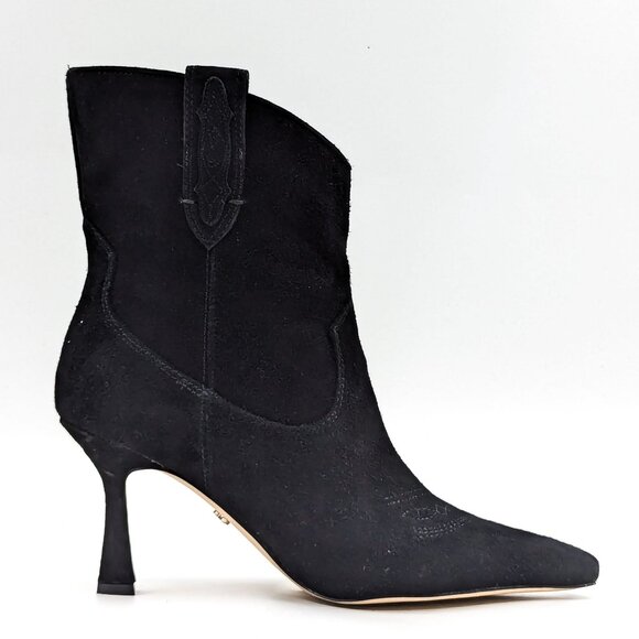 Sam Edelman Women Moe Western Cowboy Black Suede Boots size 8 - Picture 11 of 12